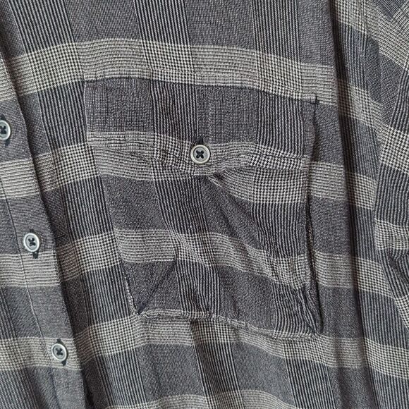 Free People Top Womens XS Gray Striped Button Front Relaxed Blouse - Picture 3 of 10